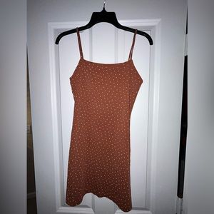 Nordstrom BP Brown with White Polka Dots Bodycon Dress